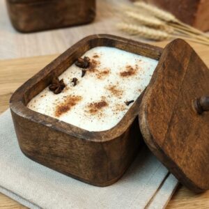 Crafted Comfort: Reusable Wooden Container Candle