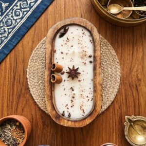 Scents of Spices: Soy Wax Candles in Wooden Bowls