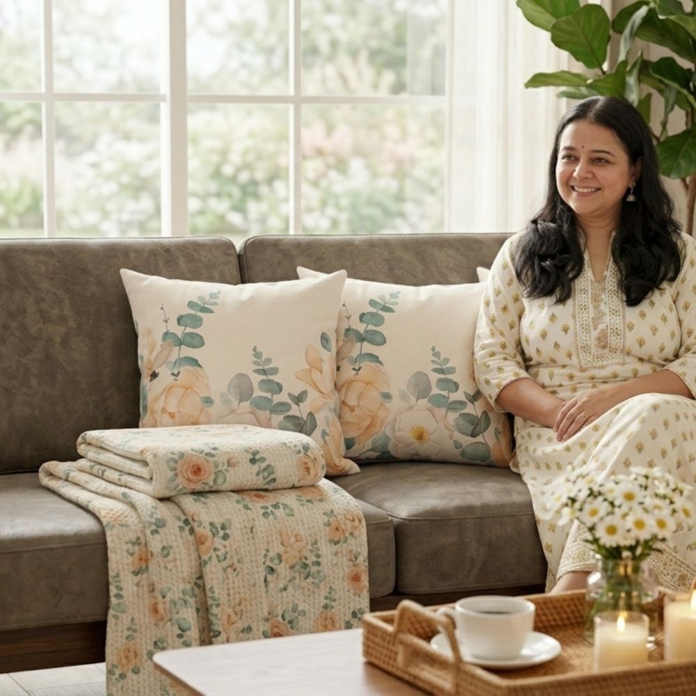 Graceful Rose Cushion Covers - Set of 5