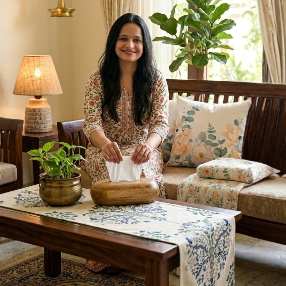 Indian Heritage Print Coffee Table Runner