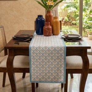 Azure Heritage Dining Table Runner | 12x72 Inches