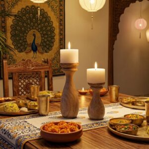 Radiant Twins: Wooden Candle Stands