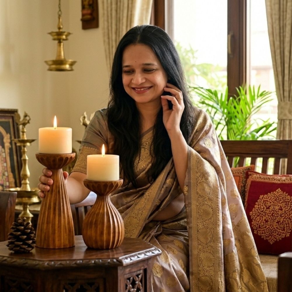 Designer Duo: Set of 2 Unique Candle Sticks
