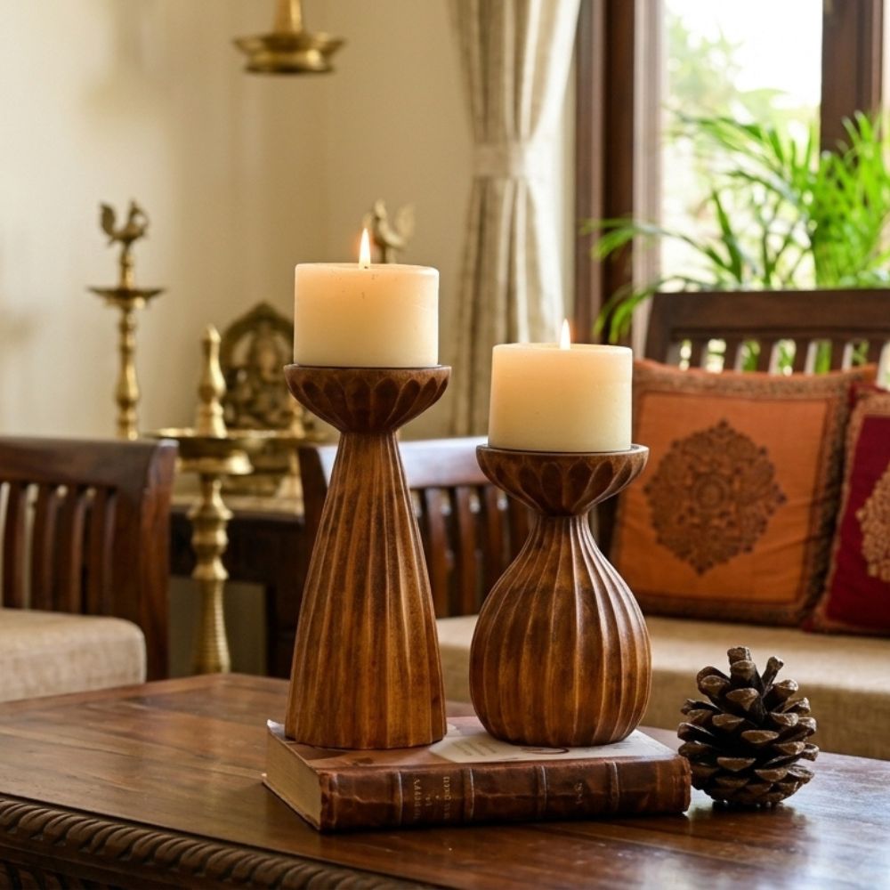 Designer Duo: Set of 2 Unique Candle Sticks