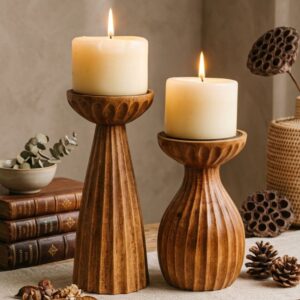 Designer Duo: Set of 2 Unique Candle Sticks