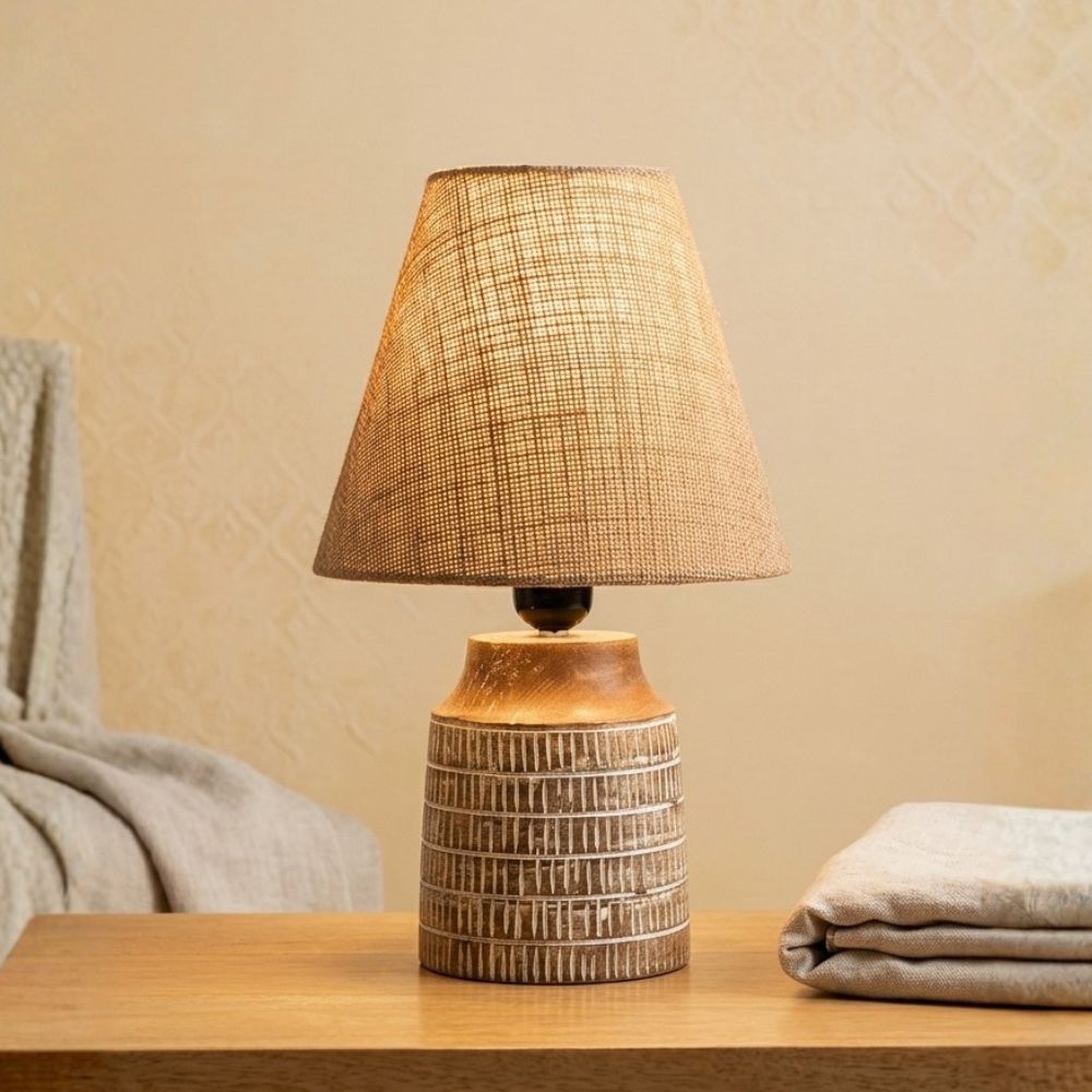 Earthy Vibes: Whitewashed Mango Wood Lamp