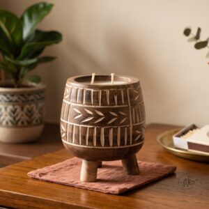 Mango wood soy wax candle